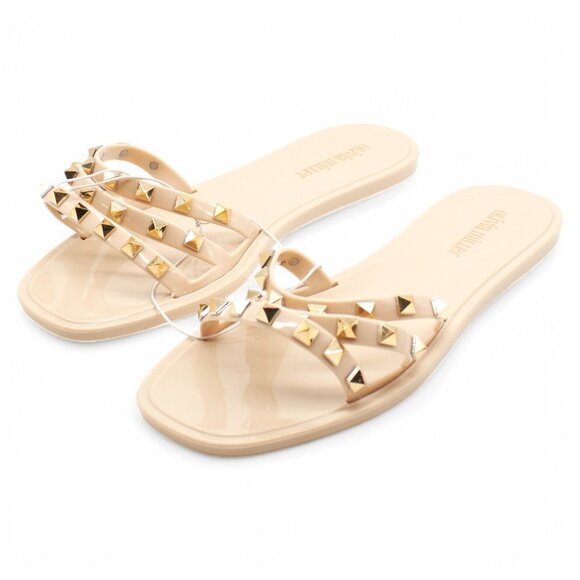 Olivia Miller Womens Rio Open Toe Studded Jelly Sandals - Picture 1 of 7